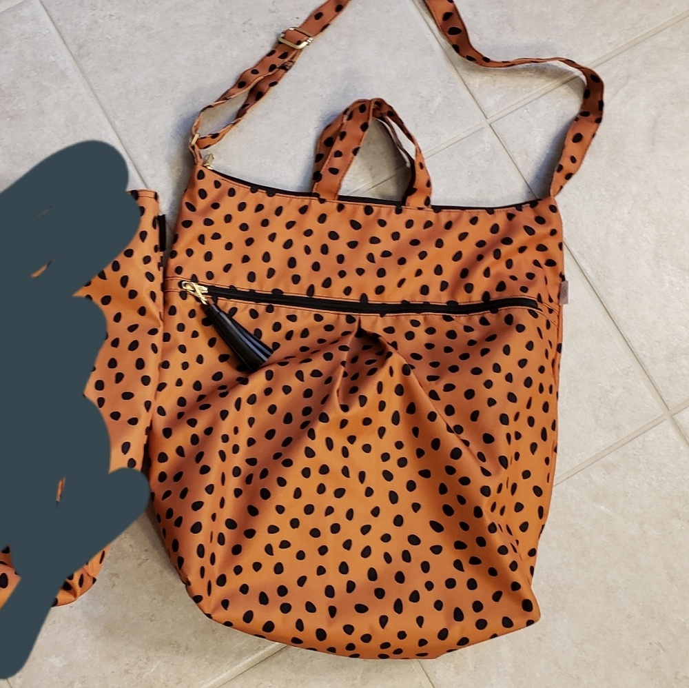 Chic Polka Dot Baby Bag - Tan